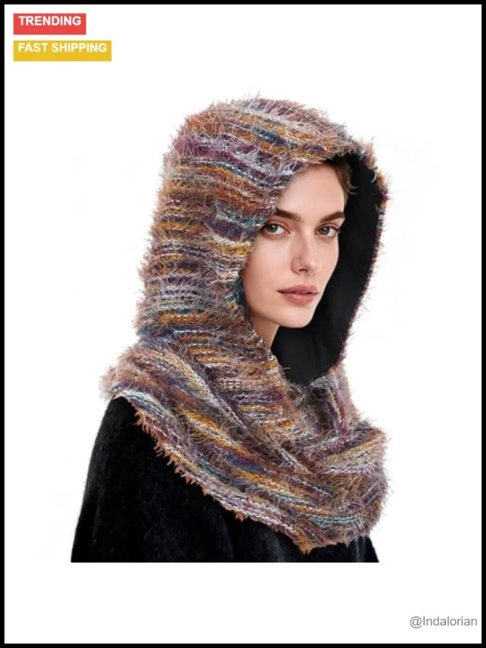 Multifunctional Linen Cotton Cowl Hood Scarf Pullover Wrap